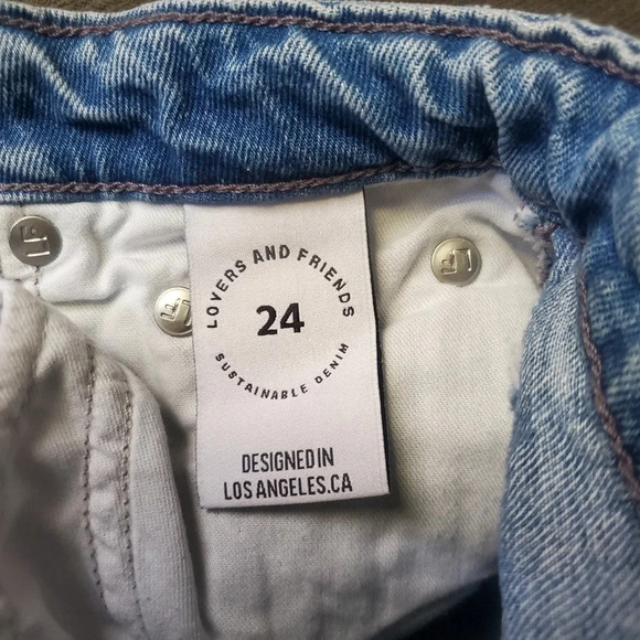 LOVERS AND FRIENDS CHECKERED DISTRESSED JEANS, SIZE 24 - Picture 5 of 7